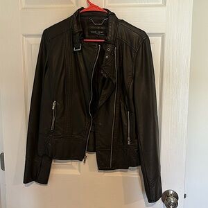 Black Rivet Faux Leather Jacket